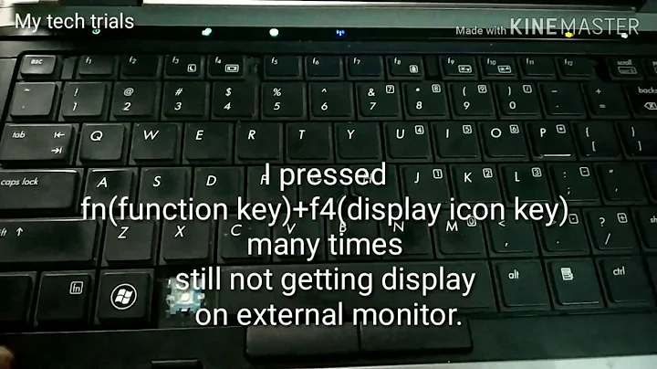 How toggle laptop broken display to external monitor