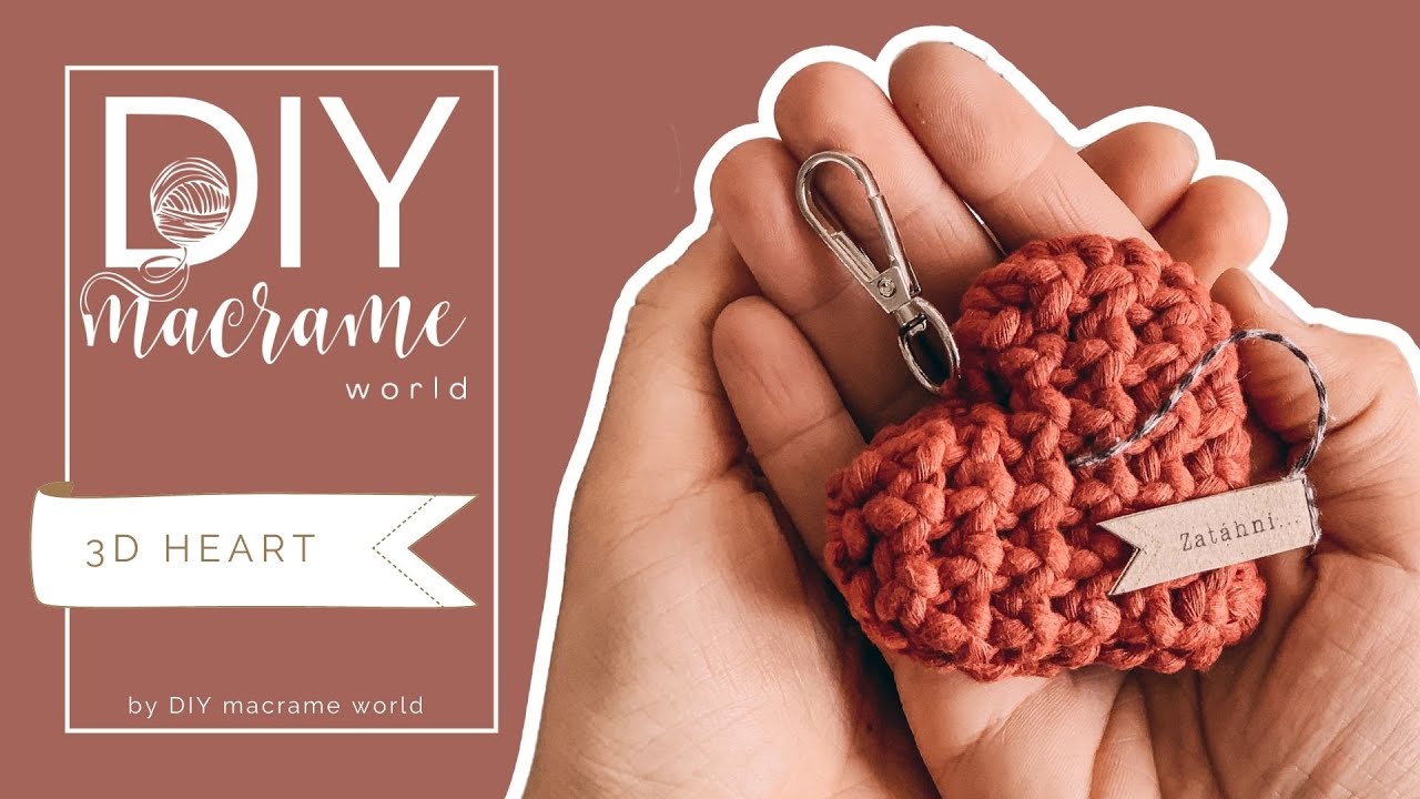 DIY 3D Macrame heart in hand by DIY MACRAME WORLD