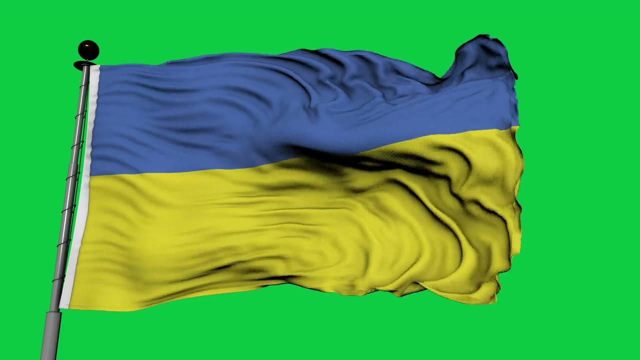 🚩Ukraine Flag Waving | GREEN SCREEN & CHROMA MATTE🚩