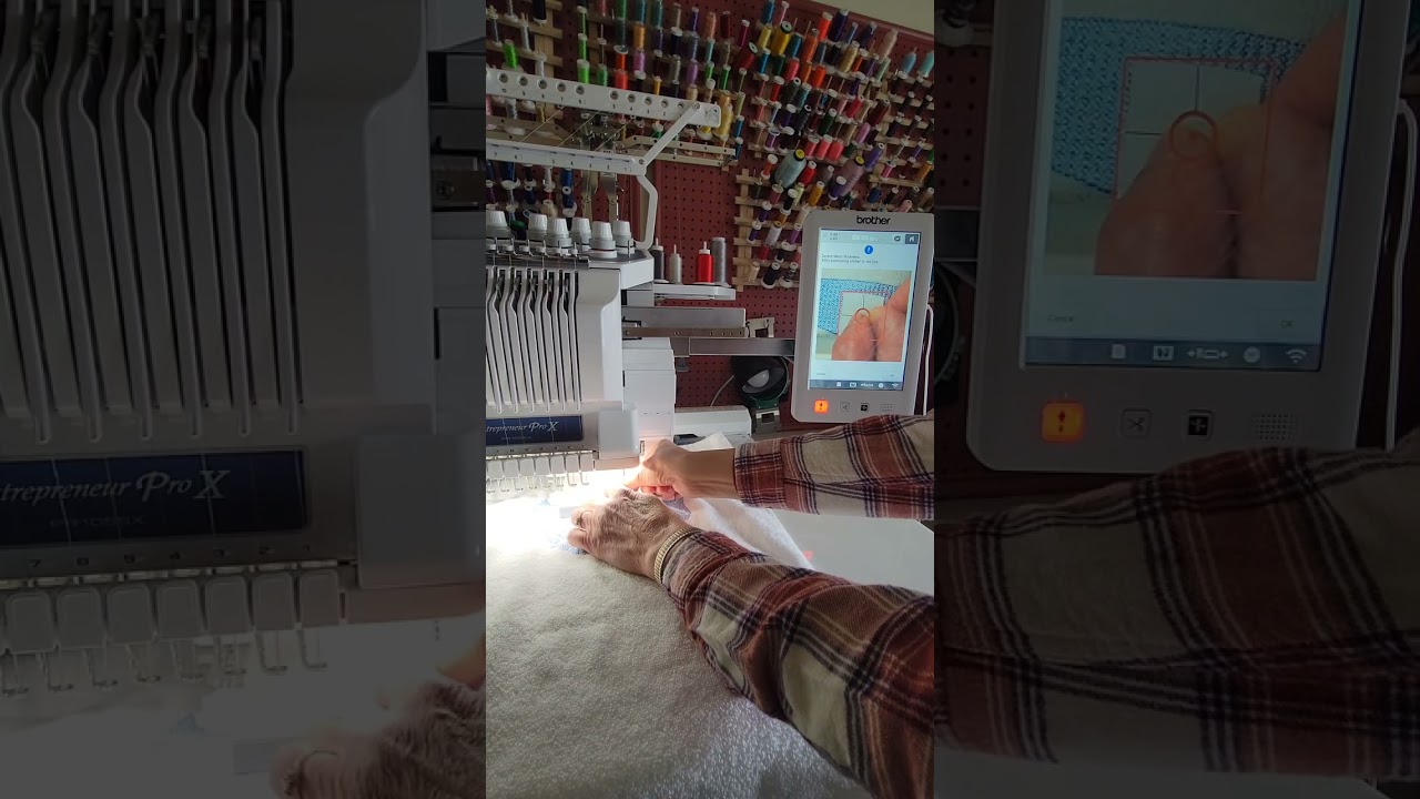 Brother PR1055X Centering and Stitching Design on Towel using Durkee Magnetic Hoop @Creations By Sue