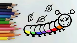 How to draw an easy centipede  / colorful centipede drawing / easy drawing for kids