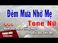 Karaoke Đêm Mưa Nhớ Mẹ Tone Nữ Nhạc Sống | Trọng Hiếu