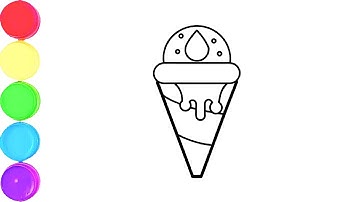 Ice cream Drawing, Painting & Coloring For Kids and Toddlers_ Child Art