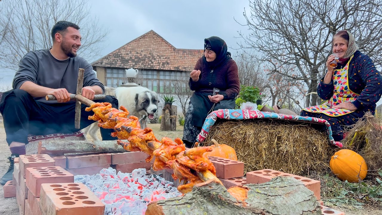 Самая спокойная жизнь на свете! Уникальный способ приготовления цыплят |Кавказская деревенская жизнь