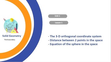Solid Geometry - Unit 1-  Lesson1 The 3 - D orthogonal coordinate system