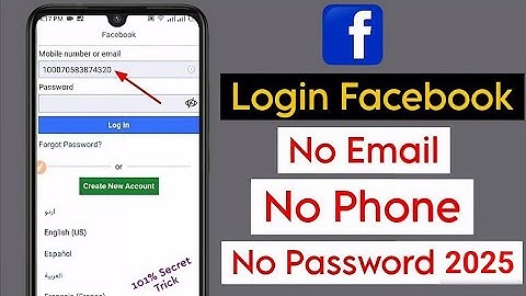 How To Login Facebook Account Whitout Email And Phone Number 2025