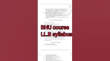 BHU course LLB syllabus || #law #bhu #educationalvideo #viralshorts #viralvideo #trending #syllabus