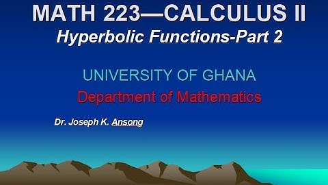 Math223-Hyperbolic Functions: Part 2