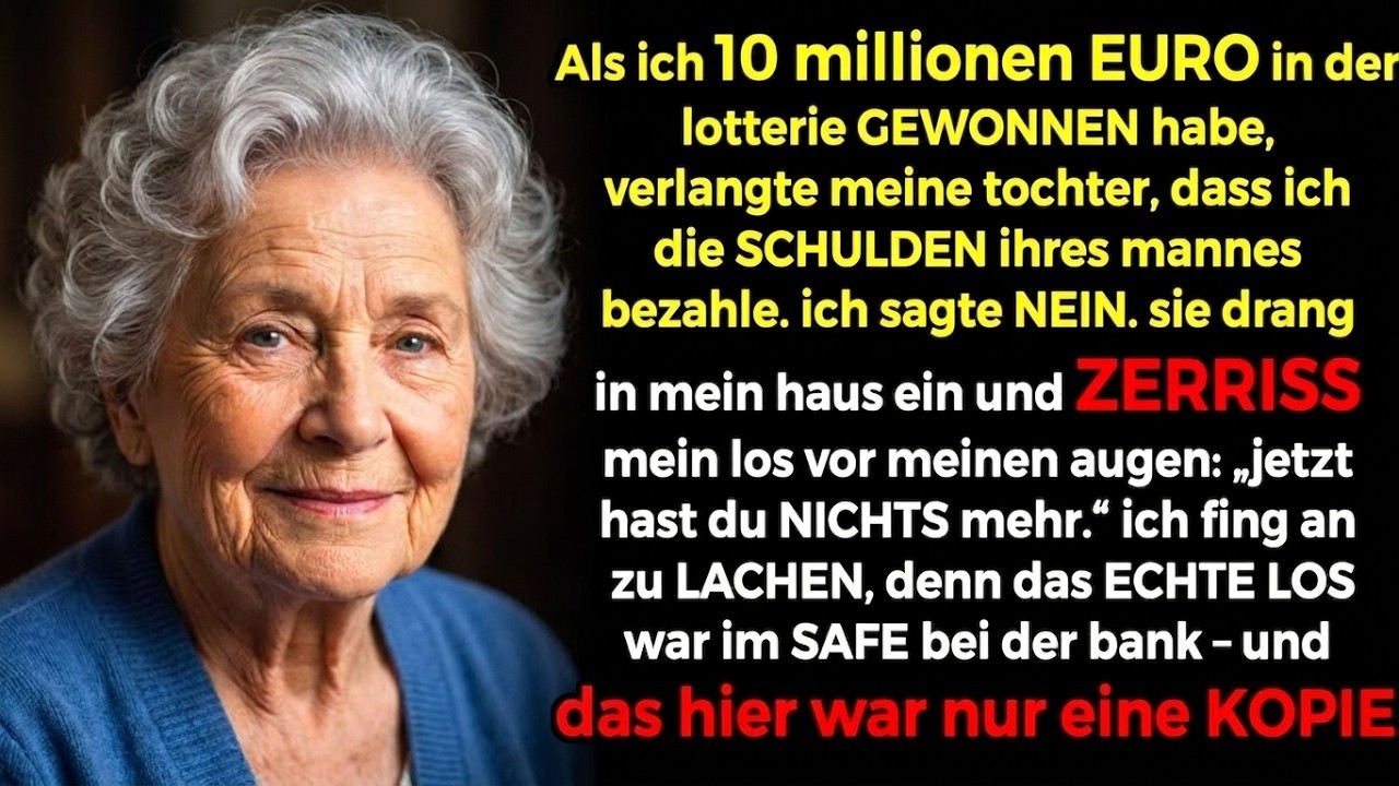 Ik vond vijftien miljoen euro in de loterij en vertelde het aan niemand, niet eens aan mijn eigen dochter. Drie dagen later stonden zij en haar man voor mijn deur, niet om me te feliciteren, maar...
