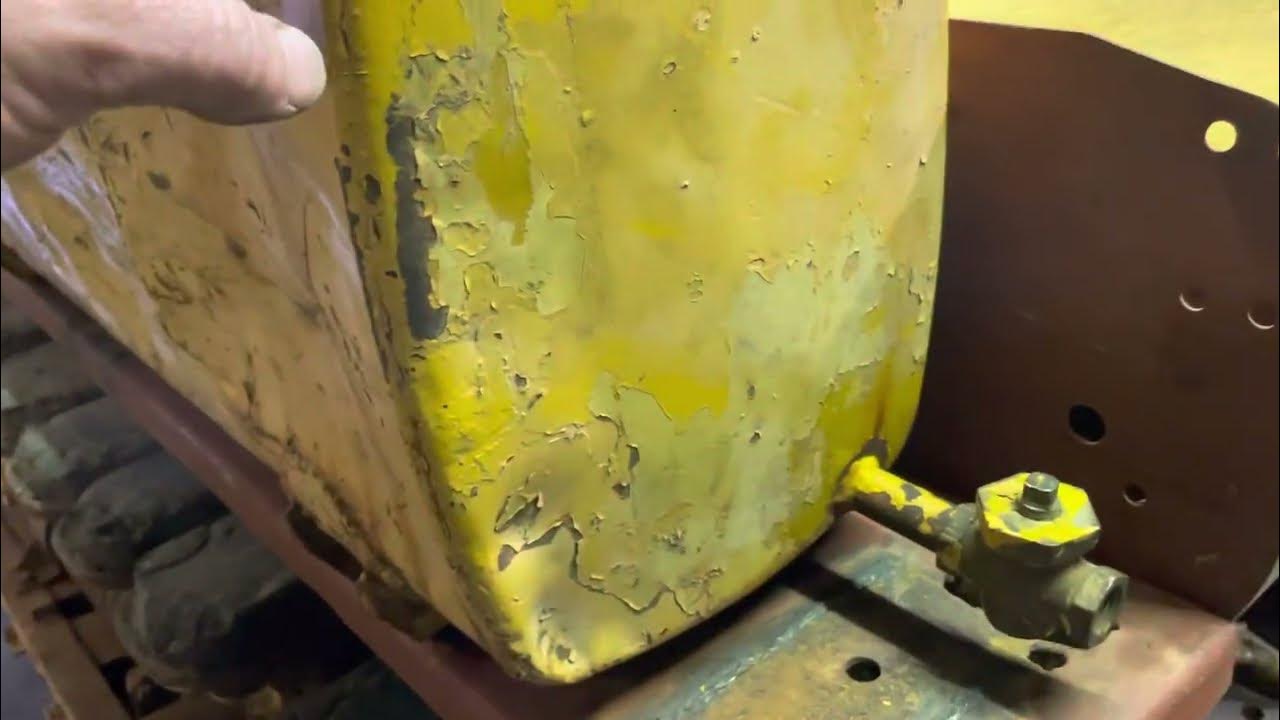 Caterpillar D2 Reseal fuel tower, Install fuel tank fender supports