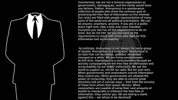 A Letter from Anonymous, 9th of December 2010