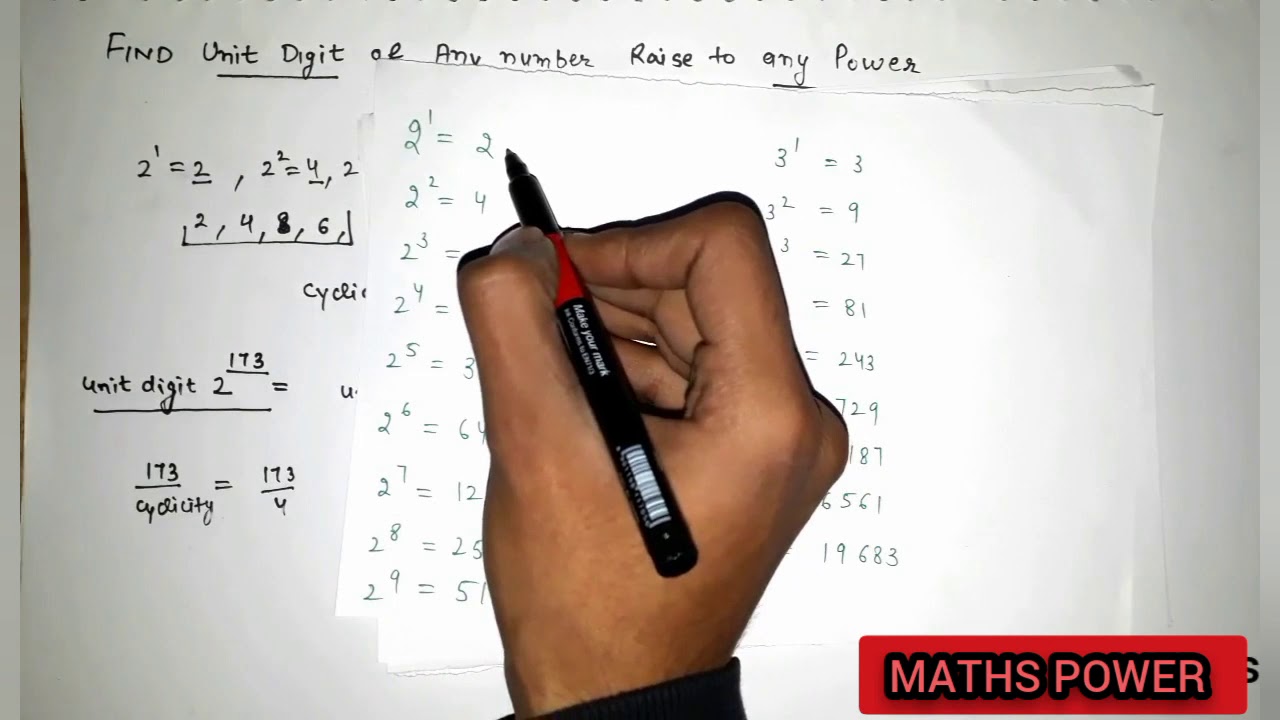 #mathspower #foryou find unit digit of any number raise to any power ...