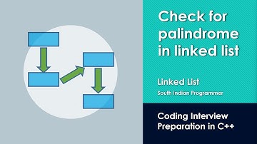 Coding Interview Preparation : Linked List - Check for Palindrome in Linked List
