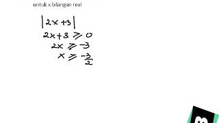 - bentuk pertanyaan tentukan nilai mutlak dari 2x +3 untuk x bilangan
real lihat pembahasan yang lebih lengkap di brainly
https://brainly.co.id/tugas/11211...