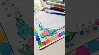 easy side corner design ✨💐flower poster design ✨#creative #art#my#shortsfeed#viral#diy#desigh