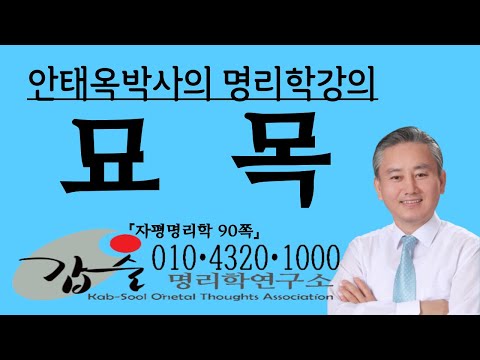 묘목(卯木)의 특성과 심리(지지)-(자평명리학) -  갑술명리학연구소 안태옥박사