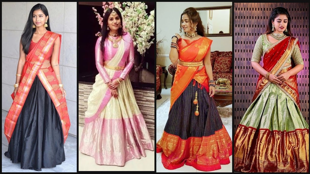 missblouses on Instagram: “Beautiful Lehanga collections.... Ethnic  collections for all traditional function.. … | Half saree lehenga, Silk  half saree, Half saree