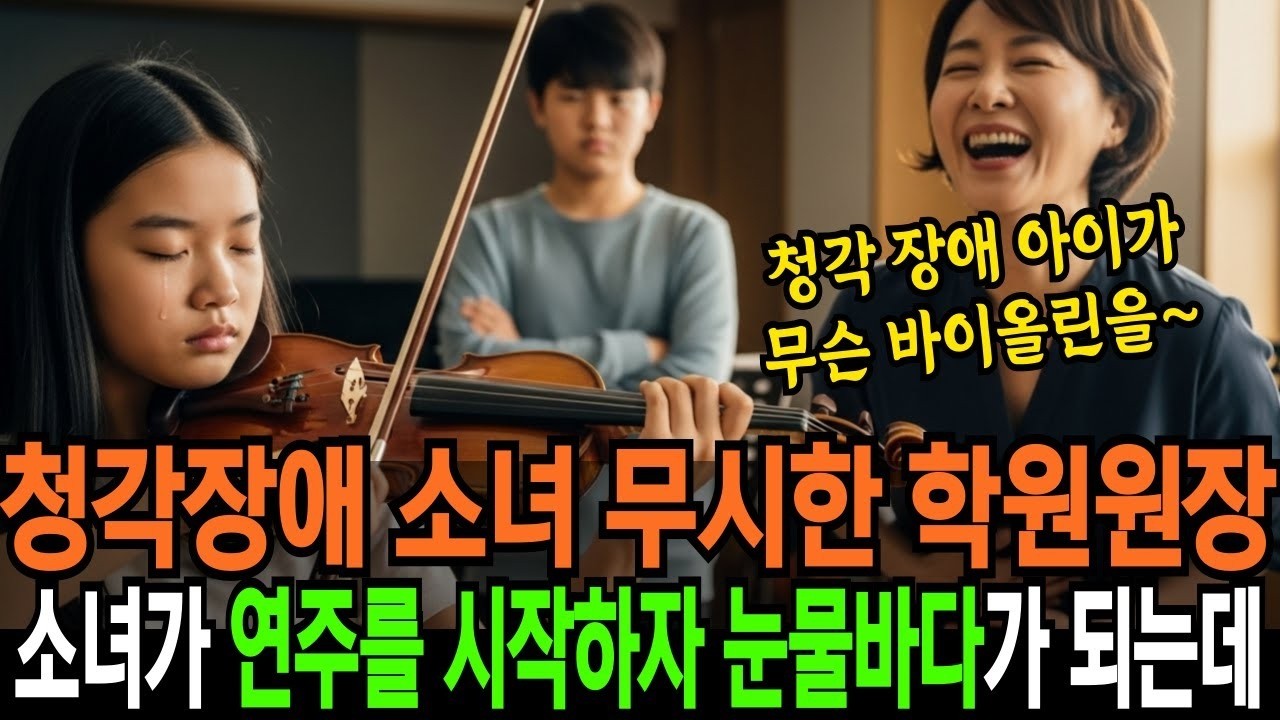 청각장애 소녀 무시한 학원원장 그녀가 연주를 시작하자 눈물바다가 되는데