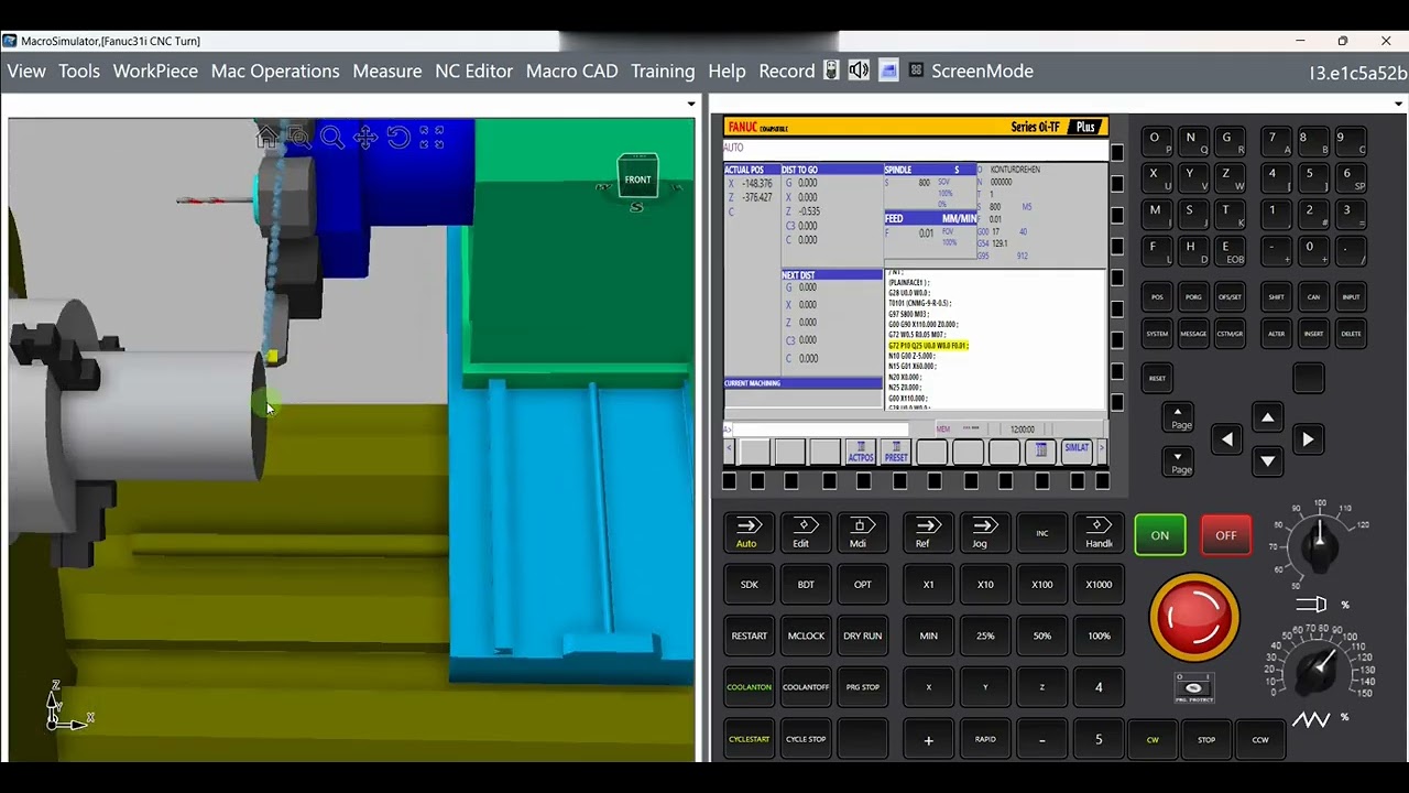 CNC Simulator   Facing and Turning Operation in Fanuc Oi Compatible Lathe Machining Simulation