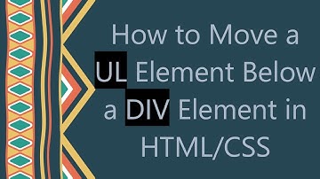 How to Move a UL Element Below a DIV Element in HTML/CSS
