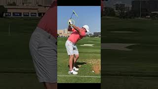 Rory trying to steepen his attack angle with irons...