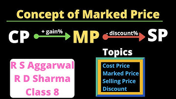 Concept of Marked Price - Concept of Discount - Concept of Cost price and Selling price - Class 8