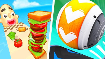 Sandwich Runner vs Fly Ball Sky Parkour - All Level Gameplay Android,iOS 🔥