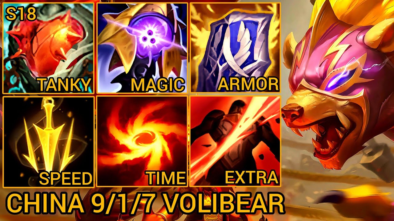 Volibear AS Jungle MVP 9/1/7 - China Server Wild Rift Season 18 New Build Best Tier By Tiarty