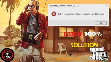 GTA 5 Out Of Game Memory Error Fix in 2025 ✅ |GTA V Game Memory Error Fix | V NOOB TIDES