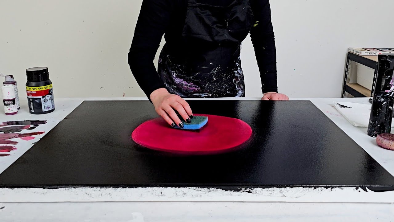 Создание космического цветка под кровавой луной | Эффекты свечения | Техника абстрактной живописи