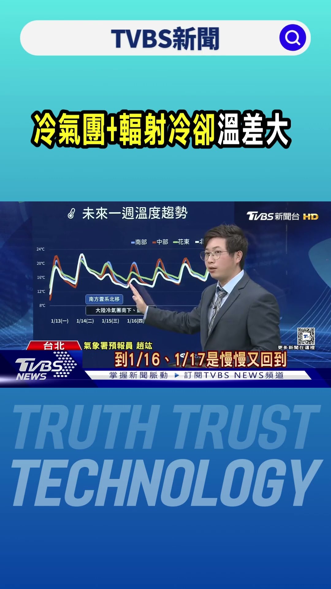 「冷氣團+輻射冷卻」溫差大｜TVBS新聞 @TVBSNEWS01