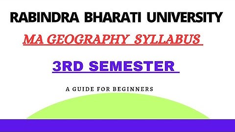 RBU distance pg geography 3rd semester syllabus discussion | spacial paper selection process