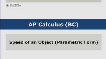 Speed of an Object Parametric Form