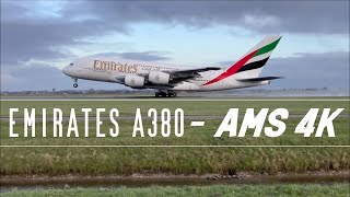 The mighty A380 CLOSE Takeoff at Schiphol in 4K