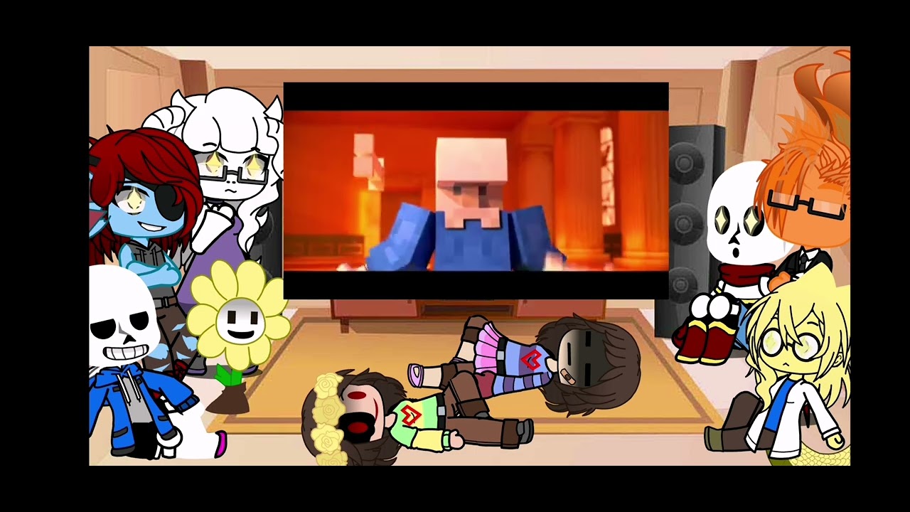 Undertale reacts to frisk stronger than you minecraft version (with intro but no outro :') )
