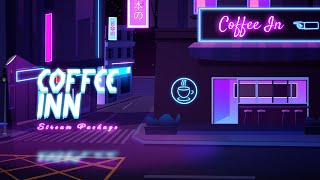Free Neon Twitch Overlays   Lofi Cafe Stream Package download