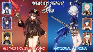 Genshin Impact 4.6 Abyss - Hu Tao Double Hydro & National Furina