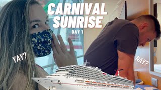 Day 1 Cruise VLOG! on Carnival Sunrise | Our FIRST Cruise Together, Boarding the Ship, Embarkation