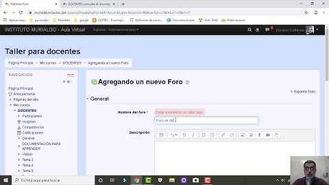 Crear un foro en el Aula Virtual (Moodle)
