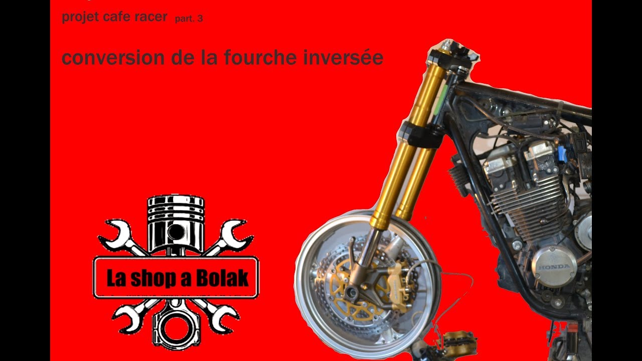 conversion fourche cafe racer - YouTube