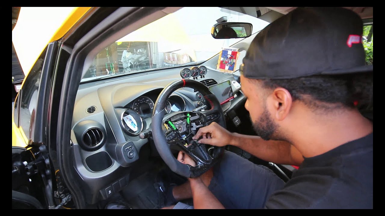 honda fit GE8 steering wheel install - YouTube