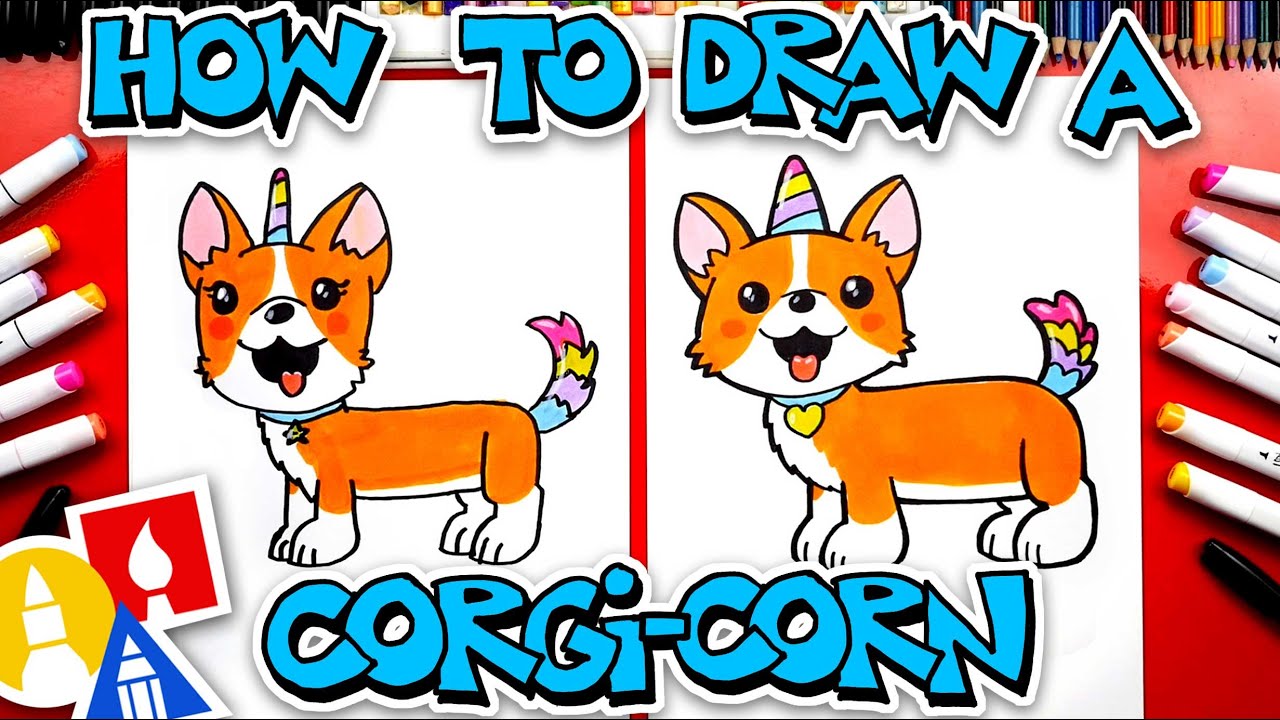 How To Draw A Corgi Unicorn (Corgi-corn) - YouTube