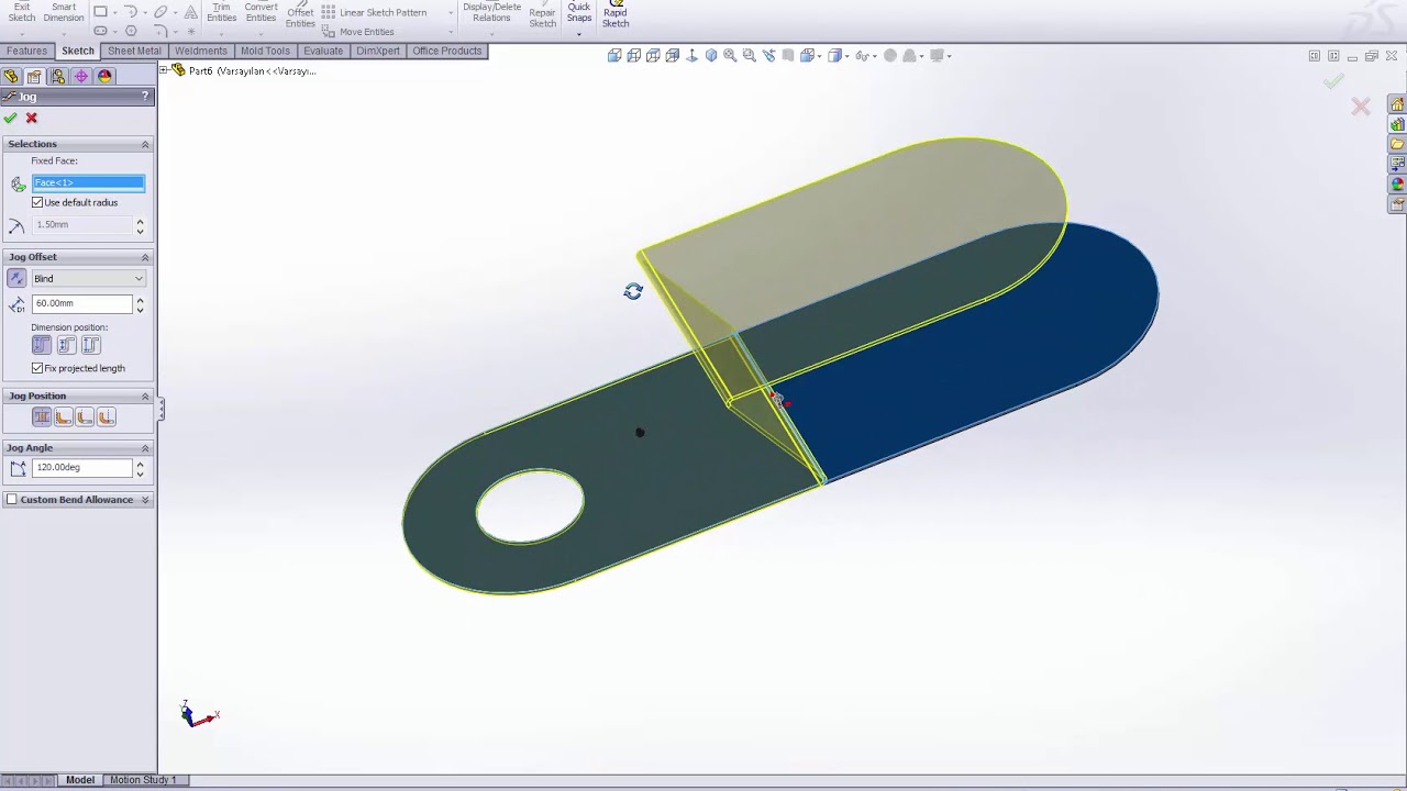 5_Sheet Metal_Jog Sketched Bend YouTube