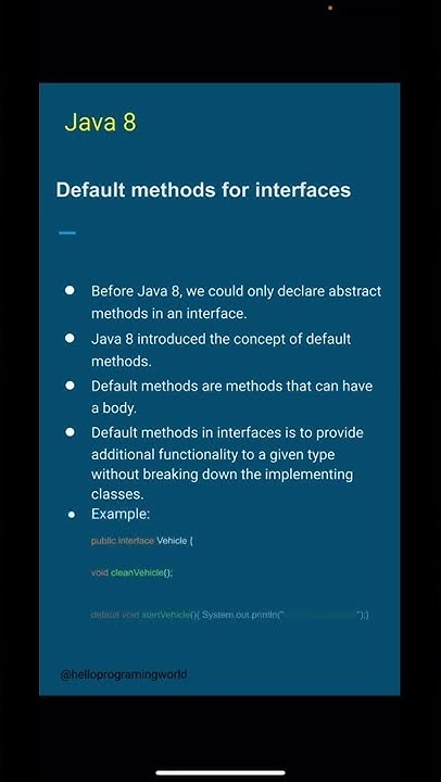 Java 8 | Default methods for interfaces 03 #java8 - YouTube
