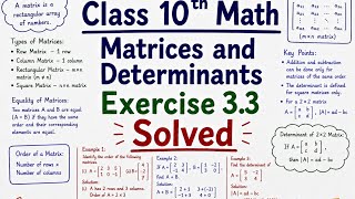 Class 10th Math / Matrices and Determinants/ Exercise 3.3 Solved .