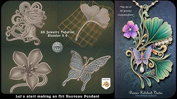 Art Nouveau Pendant 3D JEWELRY TUTORIAL BLENDER 4.4 ROHRBACH