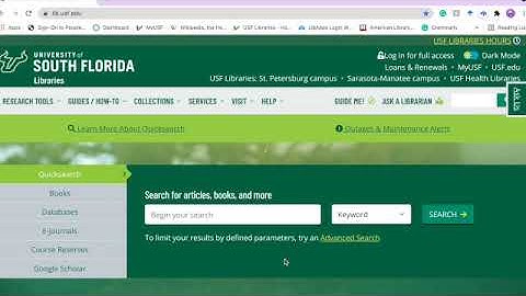 LIS 6303 Instructional Video Navigating the USF Library Website