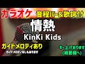【カラオケ】情熱 / KinKi Kids【キンキ歌詞・音程バー付】ガイドメロディあり
