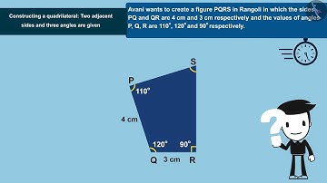 Construction of quadrilateral: length of 2 adjacent sides& 3 angles are given|Part2/3|English|Class8