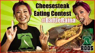 #BattleRaina Cheesesteak Eating Contest | Boo's Philly - Hoagdown 2018 | RainaisCrazy